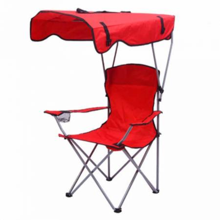 Camping Chair with Roof – Folding Outdoor Canopy Chair with 600D Oxford Fabric, Steel Frame & Portable Sunshade 
