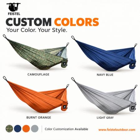 Lightweight Camping Hammock – 300×200cm 65D Nylon, 300kg Capacity & 3m Hanging Straps 