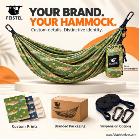 Lightweight Camping Hammock – 300×200cm 65D Nylon, 300kg Capacity & 3m Hanging Straps 