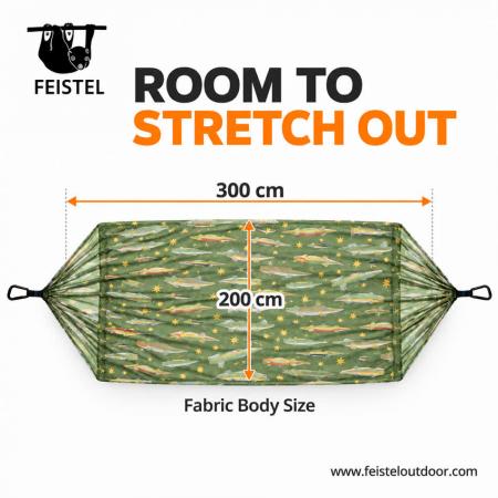 Lightweight Camping Hammock – 300×200cm 65D Nylon, 300kg Capacity & 3m Hanging Straps 