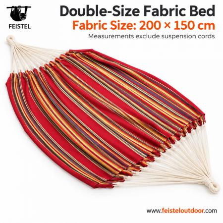 Backyard Hammock – Double Cotton-Polyester Hammock, 200×150cm, 300kg Capacity & Carry Bag 