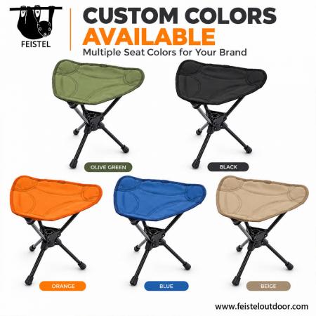 Camping 360 Stool – 0.48kg Lightweight Swivel Tripod Camping Stool with 7075 Aluminum Frame, Oxford Cloth Seat & Carry Bag 