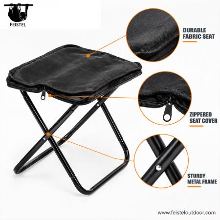 Folding Stool Camping Seat – 0.44kg Compact Aluminum Camp Folding Stool for Fishing & Travel, 120kg Capacity 
