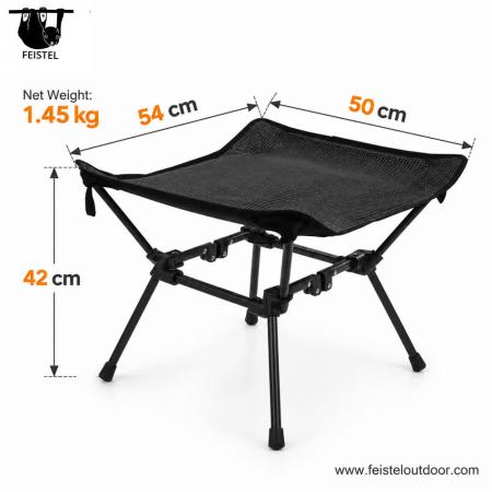 Heavy Duty Foldable Stool – 150kg Capacity Camping Stool with 7075 Aluminum Frame, Oxford Cloth Seat & Compact Storage 