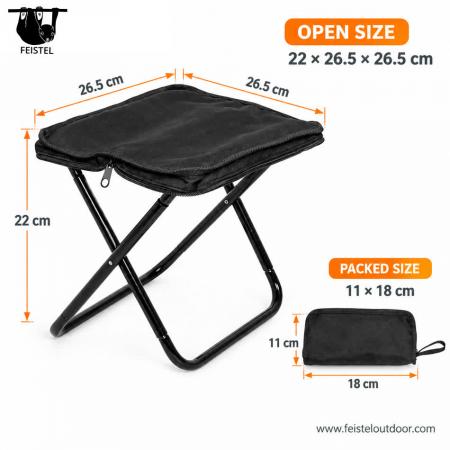 Folding Stool Camping Seat – 0.44kg Compact Aluminum Camp Folding Stool for Fishing & Travel, 120kg Capacity 