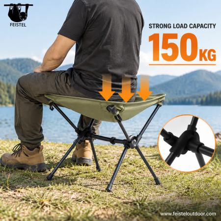Campfire Stools – Collapsible Stool for Camping with 7075 Aluminum Frame, 600D Polyester Mesh Seat & Compact Folding Design 