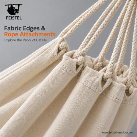 Cotton Hammock –Double Fabric Hammock with Braided Ropes, Carry Bag & Custom Colors 