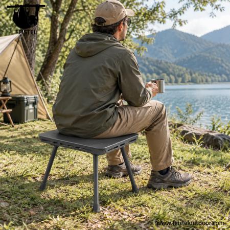 Fold Up Stools – Portable 7075 Aluminum Camping Stool Chair with Rigid Rectangular Seat & Compact Folding Design 
