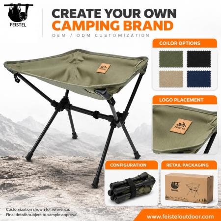 Campfire Stools – Collapsible Stool for Camping with 7075 Aluminum Frame, 600D Polyester Mesh Seat & Compact Folding Design 