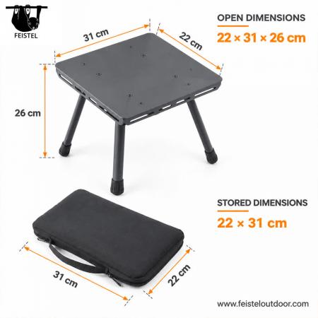 Fold Up Stools – Portable 7075 Aluminum Camping Stool Chair with Rigid Rectangular Seat & Compact Folding Design 