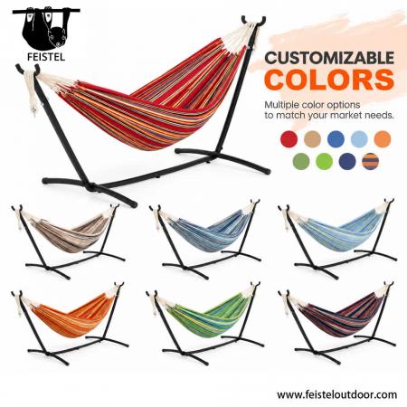 Backyard Hammock – Double Cotton-Polyester Hammock, 200×150cm, 300kg Capacity & Carry Bag 