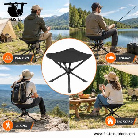 Oversized 3 Legged Stool – Large Folding Tripod Camping Stool with 7075 Aluminum Frame, 600D Polyester Mesh Seat & 150kg Capacity 