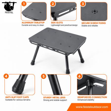 Fold Up Stools – Portable 7075 Aluminum Camping Stool Chair with Rigid Rectangular Seat & Compact Folding Design 