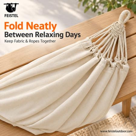 Cotton Hammock –Double Fabric Hammock with Braided Ropes, Carry Bag & Custom Colors 