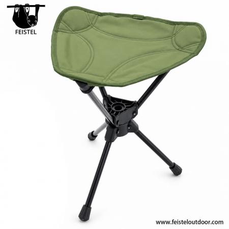 Camping 360 Stool – 0.48kg Lightweight Swivel Tripod Camping Stool with 7075 Aluminum Frame, Oxford Cloth Seat & Carry Bag 