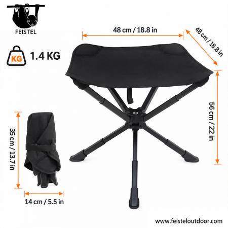 Oversized 3 Legged Stool – Large Folding Tripod Camping Stool with 7075 Aluminum Frame, 600D Polyester Mesh Seat & 150kg Capacity 