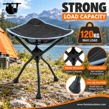 Compact Stool – 0.7kg Lightweight Small Camping Stool & Folding Mini Hiking Stool with 7075 Aluminum Frame 