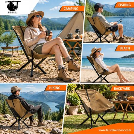 Compact Folding Camping Chair – Quick-Fold Portable Outdoor Travel Chair with 7075 Aluminum Frame, 600D Polyester Mesh & Carry Bag 