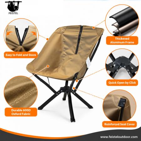 Compact Folding Camping Chair – Quick-Fold Portable Outdoor Travel Chair with 7075 Aluminum Frame, 600D Polyester Mesh & Carry Bag 