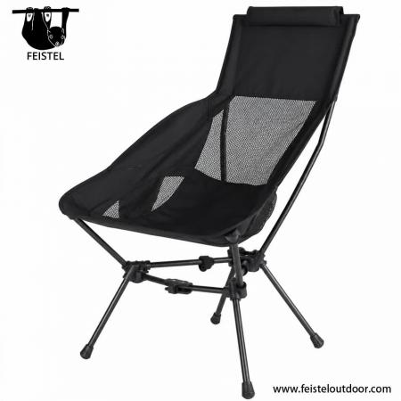 Tall Camping Chair – Lightweight High Back Folding Camping Chair with 7075 Aluminum Frame, 600D Polyester Mesh & 150kg Capacity 