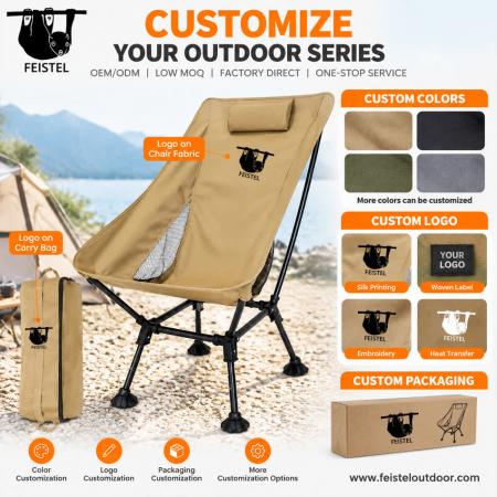 Oversized Folding Camping Chair – 150kg Capacity Lightweight Moon Chair with 7075 Aluminum Frame, 600D Polyester Mesh & Carry Bag 