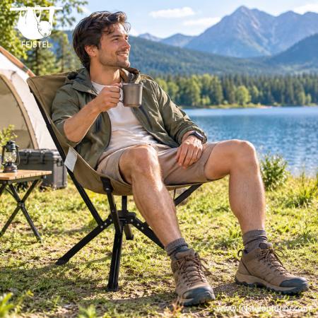 Compact Folding Camping Chair – Quick-Fold Portable Outdoor Travel Chair with 7075 Aluminum Frame, 600D Polyester Mesh & Carry Bag 