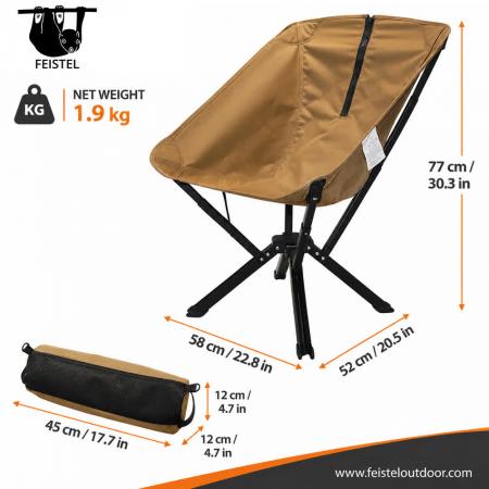 Compact Folding Camping Chair – Quick-Fold Portable Outdoor Travel Chair with 7075 Aluminum Frame, 600D Polyester Mesh & Carry Bag 