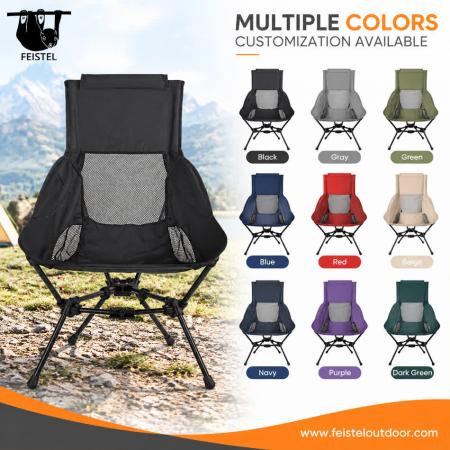 Tall Camping Chair – Lightweight High Back Folding Camping Chair with 7075 Aluminum Frame, 600D Polyester Mesh & 150kg Capacity 
