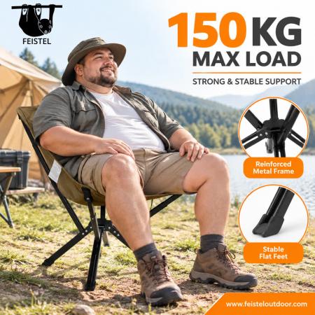 Compact Folding Camping Chair – Quick-Fold Portable Outdoor Travel Chair with 7075 Aluminum Frame, 600D Polyester Mesh & Carry Bag 