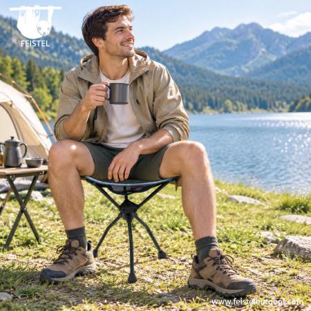 Compact Stool – 0.7kg Lightweight Small Camping Stool & Folding Mini Hiking Stool with 7075 Aluminum Frame 