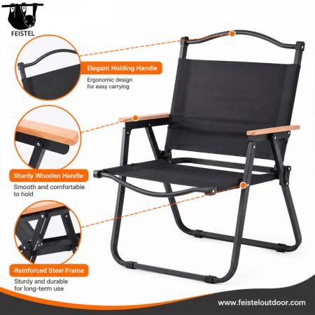 Hard Arm Camping Chair – Kermit-Style Folding Camping Chair with Hard Arms, 7075 Aluminum Tube Frame & 150kg Capacity 