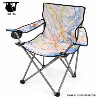 Portable Outdoor Folding Armchair with Iron Frame