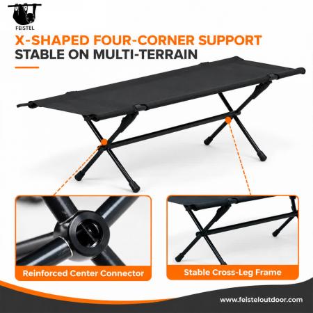Camping Chair for 2 – Lightweight Double Folding Camping Bench with 7075 Aluminum Frame, 600D Polyester Mesh & 200kg Total Capacity 