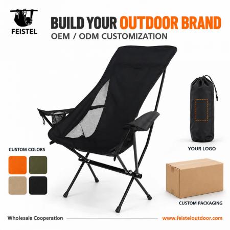 High Camping Chair – Lightweight High Back Compact Folding Camping Chair with 58cm Seat Height, 7075 Aluminum Frame & 150kg Capacity 