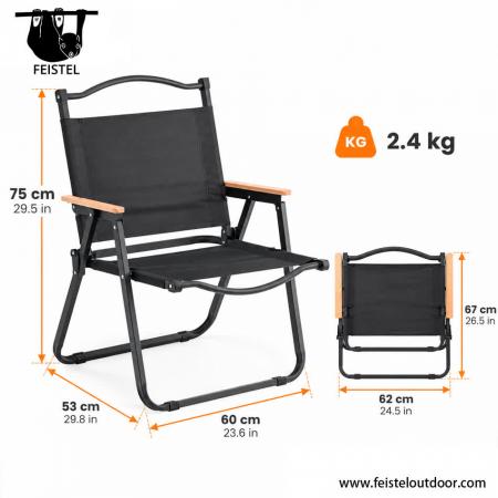 Hard Arm Camping Chair – Kermit-Style Folding Camping Chair with Hard Arms, 7075 Aluminum Tube Frame & 150kg Capacity 