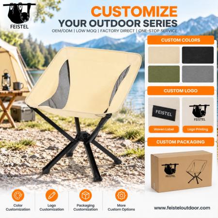 Compact Lightweight Camping Chair – 7075 Aluminum Foldable Outdoor Chair with 600D Polyester Mesh, 14×38cm Small Pack Size & 150kg Capacity 
