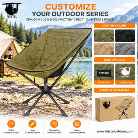 Cushioned Camping Chair Cover – Soft Padded Nylon Camping Chair Cushion with Filling, 60 × 70 cm & Compact 10 × 32 cm Pack 