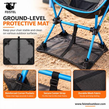 Camping Chair Anti-Sink Mat – Nylon Beach Sand Ground Sheet for Lightweight Folding Camping Chairs, 34 × 38 cm, OEM/ODM 