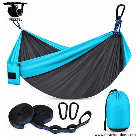 Double Nylon Parachute Hammock – 300×200cm, 980g, 200kg Capacity with Hanging Kit 