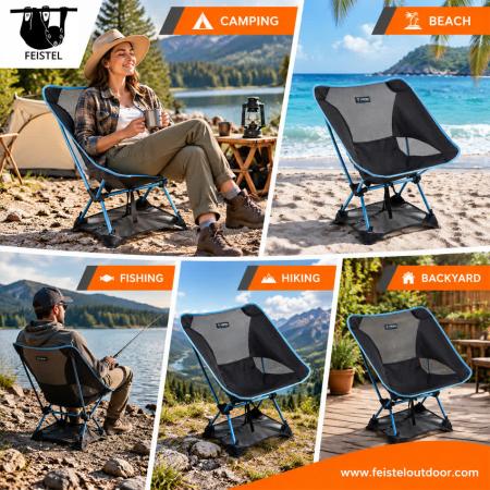 Camping Chair Anti-Sink Mat – Nylon Beach Sand Ground Sheet for Lightweight Folding Camping Chairs, 34 × 38 cm, OEM/ODM 