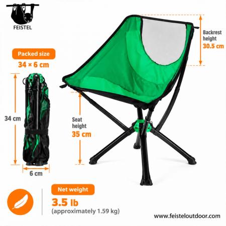 Easy Carry Camping Chair – Compact Lightweight Folding Outdoor Chair with 7075 Aluminum Frame, 600D Polyester Mesh & 150kg Capacity 