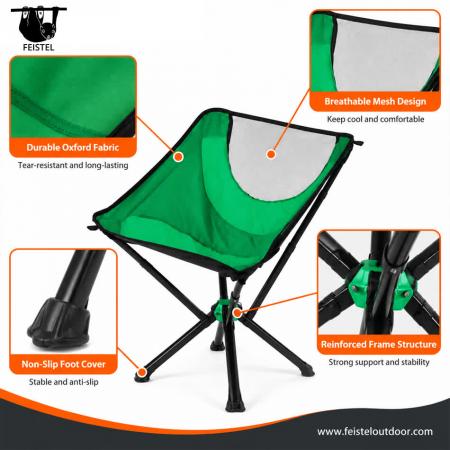 Easy Carry Camping Chair – Compact Lightweight Folding Outdoor Chair with 7075 Aluminum Frame, 600D Polyester Mesh & 150kg Capacity 