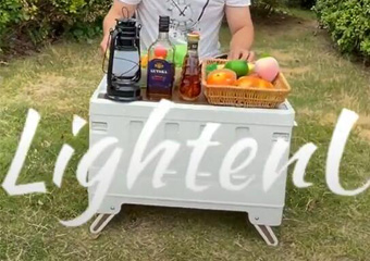 folding storage box with table