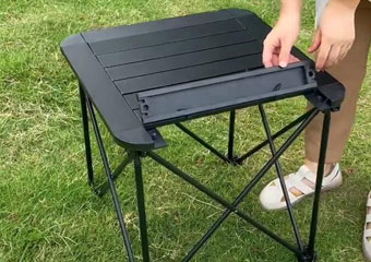 black camping table